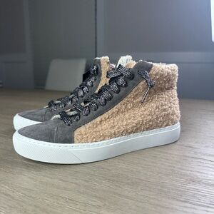 P448 Star High Tops Brown Sherpa Like new.